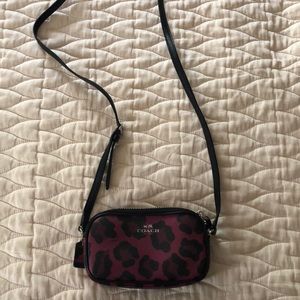 Pink and black cheetah print crossbody